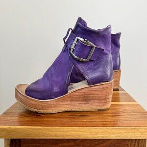 A.S.98 Naya Wedge Sandal, size 40, purple leather